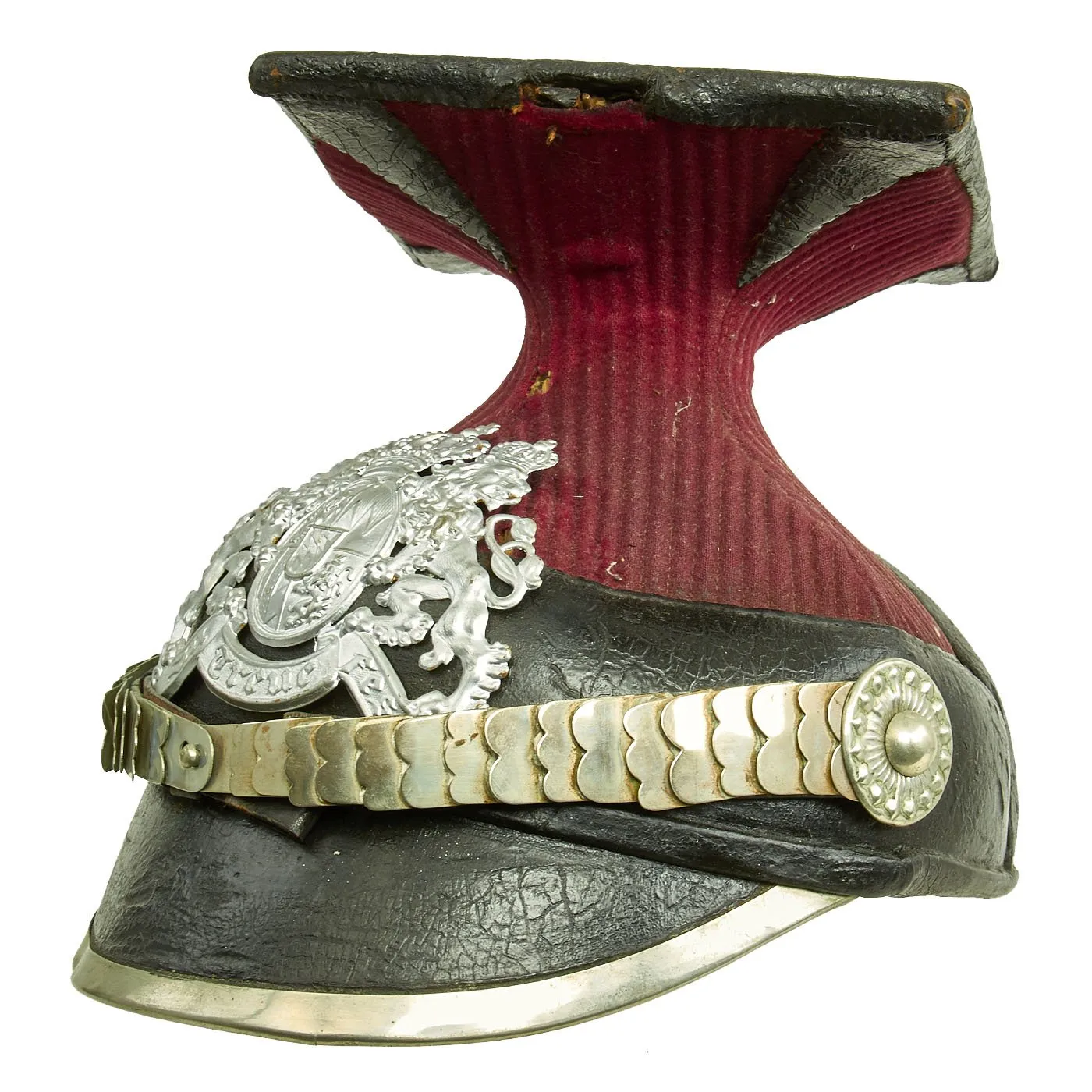 Original Pre-WWI Bavarian M1873 EM/NCO Uhlan Cavalry Czapka with Updated Wappen Front Plate