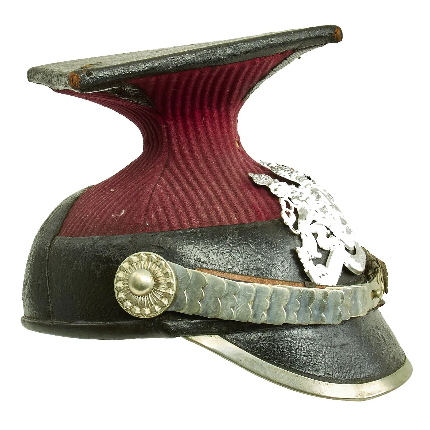 Original Pre-WWI Bavarian M1873 EM/NCO Uhlan Cavalry Czapka with Updated Wappen Front Plate