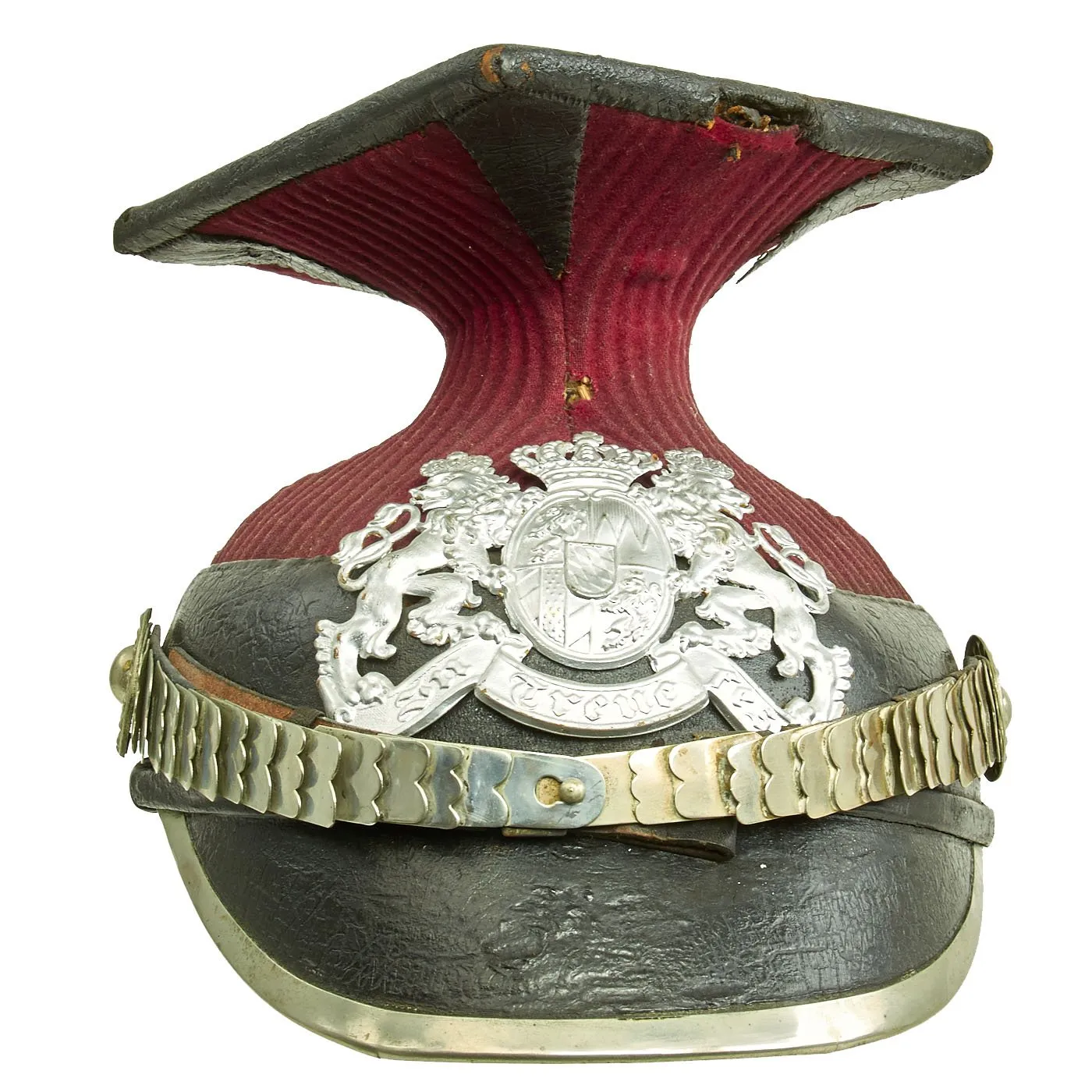 Original Pre-WWI Bavarian M1873 EM/NCO Uhlan Cavalry Czapka with Updated Wappen Front Plate