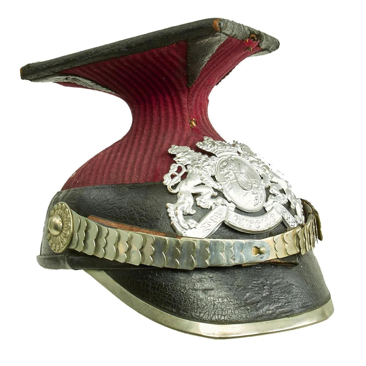 Original Pre-WWI Bavarian M1873 EM/NCO Uhlan Cavalry Czapka with Updated Wappen Front Plate