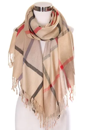 Plaid Oblong Scarf