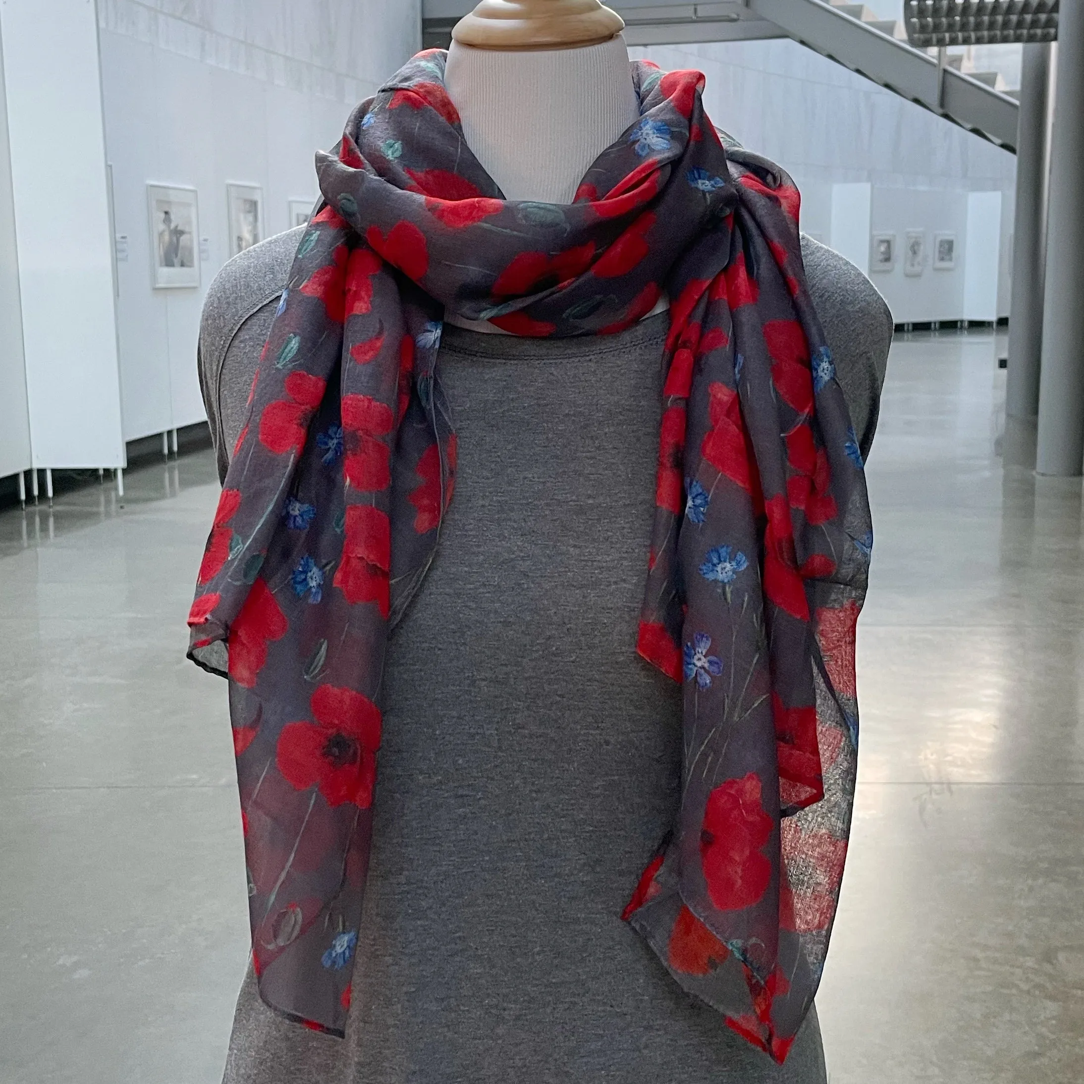 Poppy and Forget Me Not Scarf