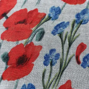 Poppy and Forget Me Not Scarf