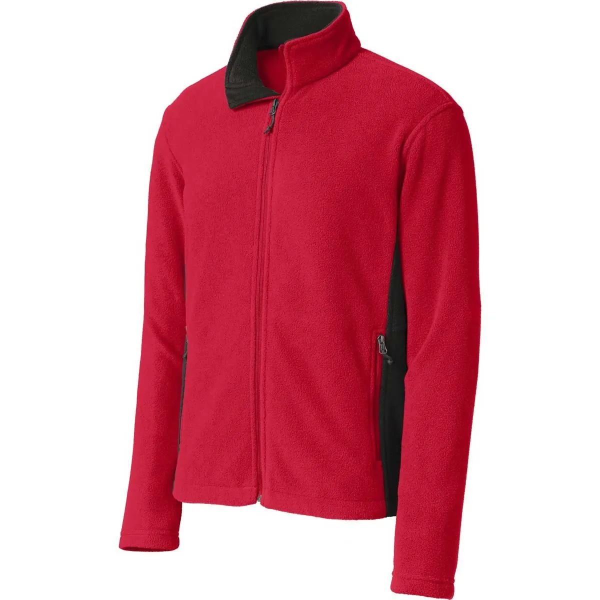 Port Authority Men's Rich Red/Black Colorblock Value Fleece Jacket