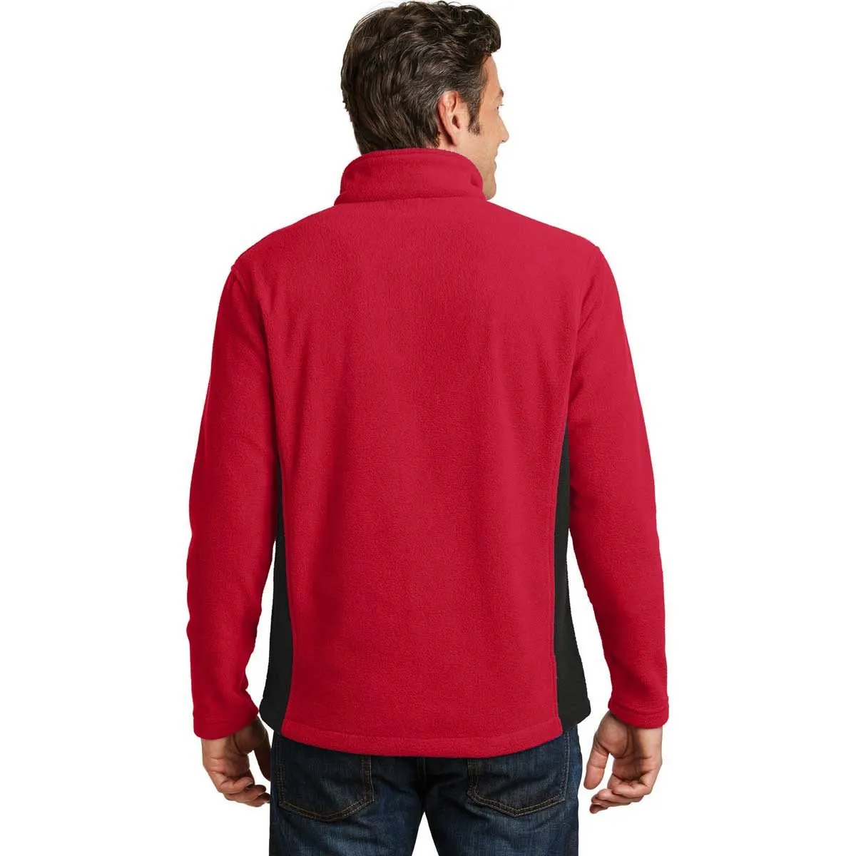 Port Authority Men's Rich Red/Black Colorblock Value Fleece Jacket