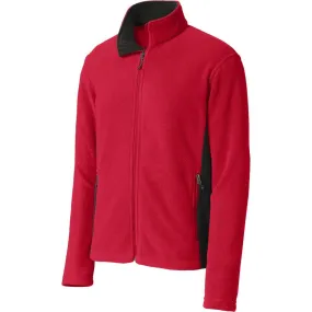 Port Authority Men's Rich Red/Black Colorblock Value Fleece Jacket