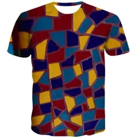 Psychedelic T shirts Men Geometric Tshirts Novelty Abstract Shirt Print Cartoon Tshirt Anime Retro T shirts Funny Short Sleeve