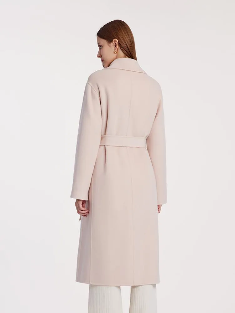 Pure Cashmere Double-Faced Women Coat With Belt