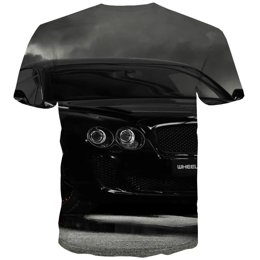 Racing Car T shirts Men Metal T shirts Funny City T-shirts 3d Gray Tshirts Novelty Retro Tshirts Casual