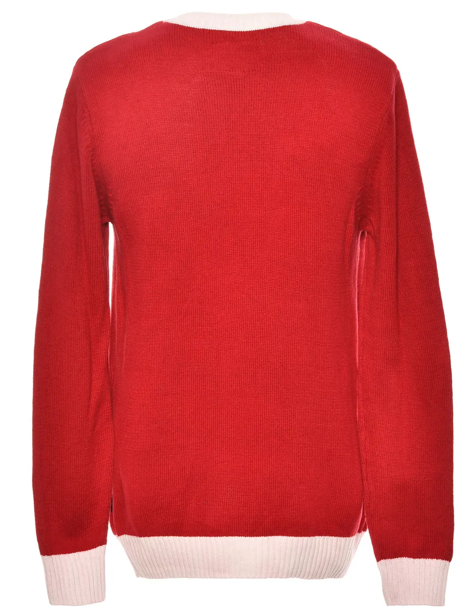 Red Santa Claus Christmas Jumper - L