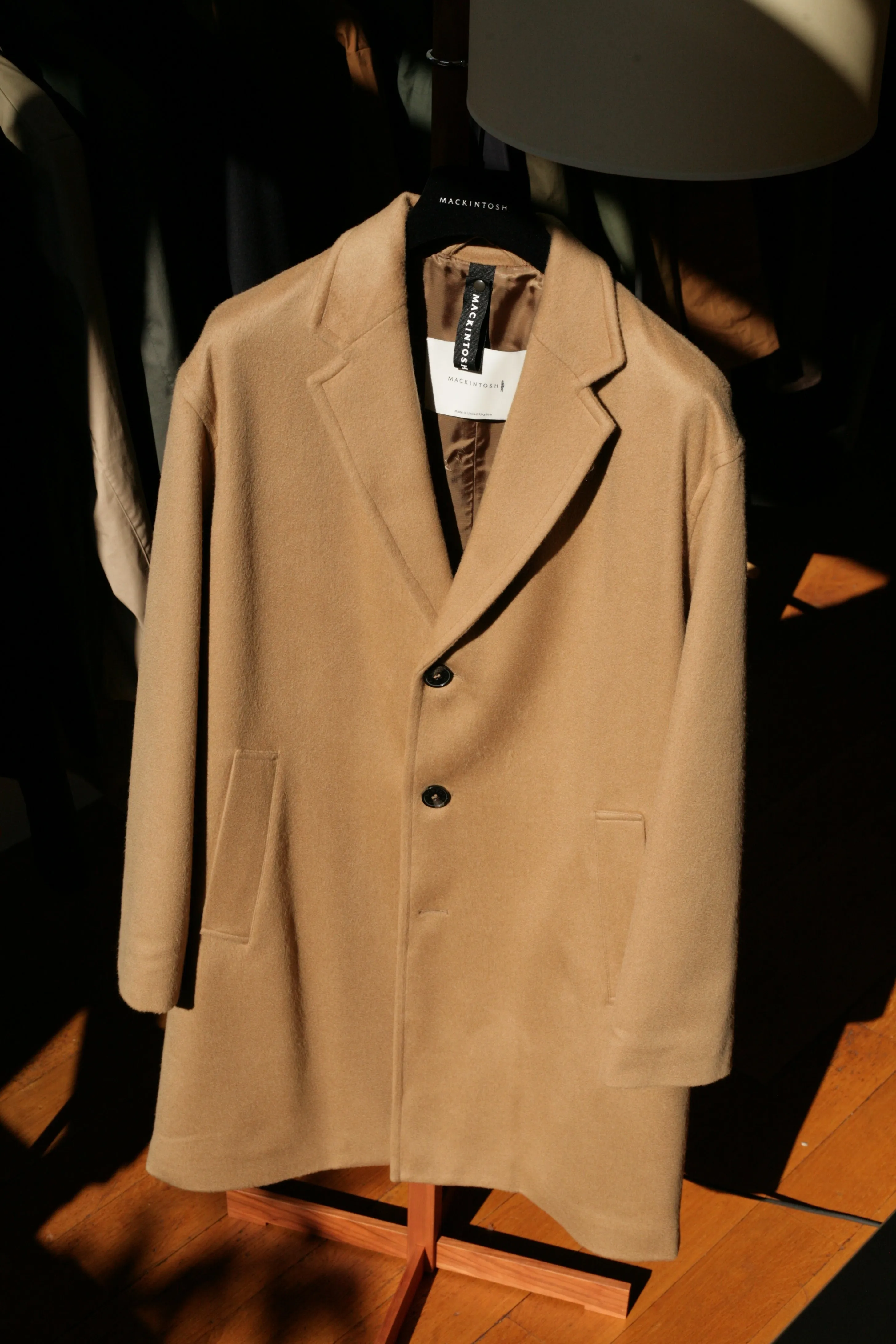 RENFREW Single Breasted Wool Cashmere Coat in Beige