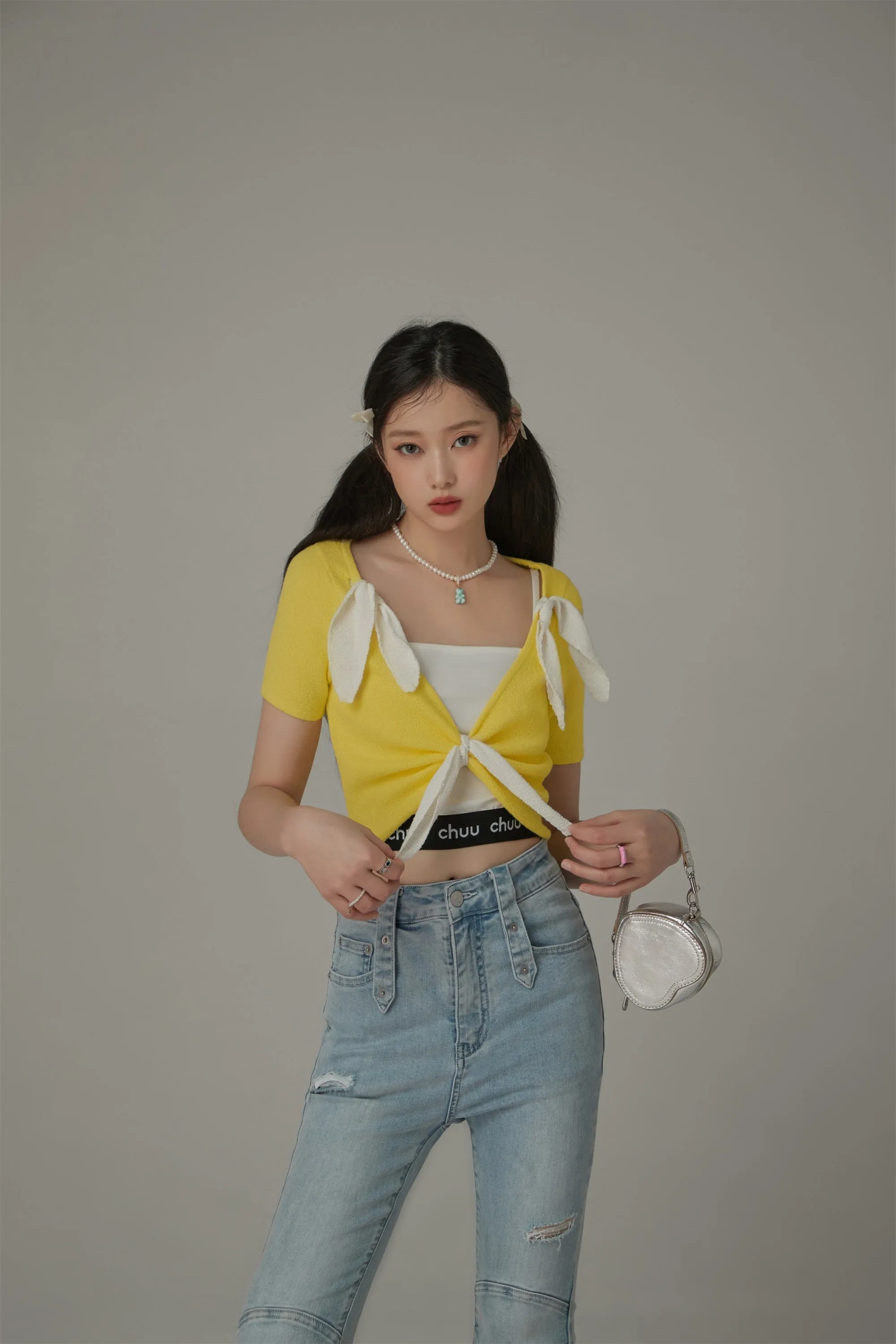 Ribbon Crop Knit Top