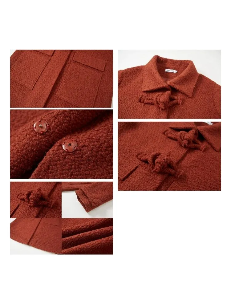 Romantic ambient Chinese button tabs red coat【s0000005629】