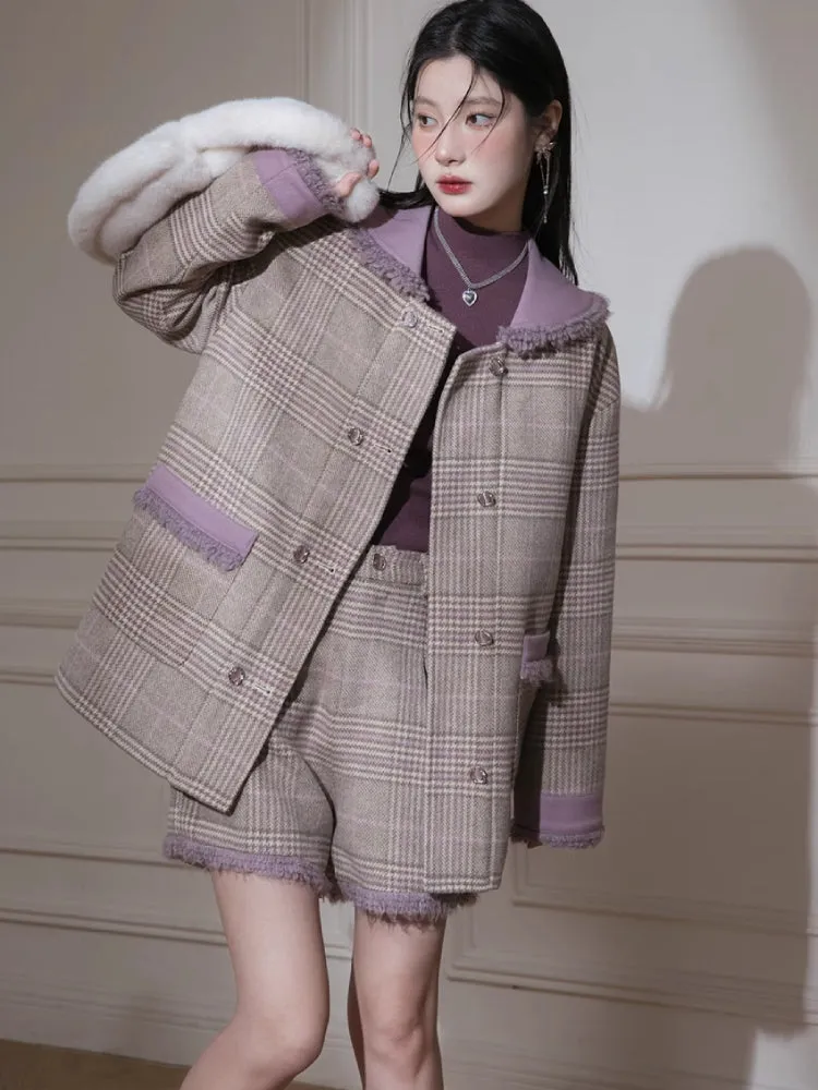 Romantic wool plaid suit【s0000005866】