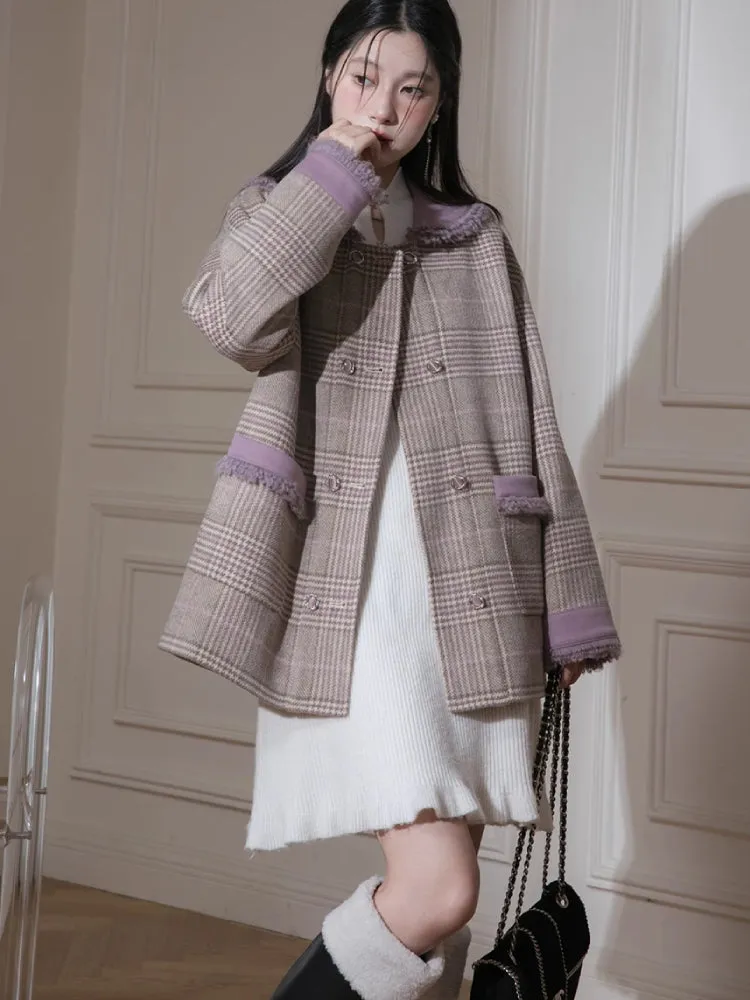 Romantic wool plaid suit【s0000005866】