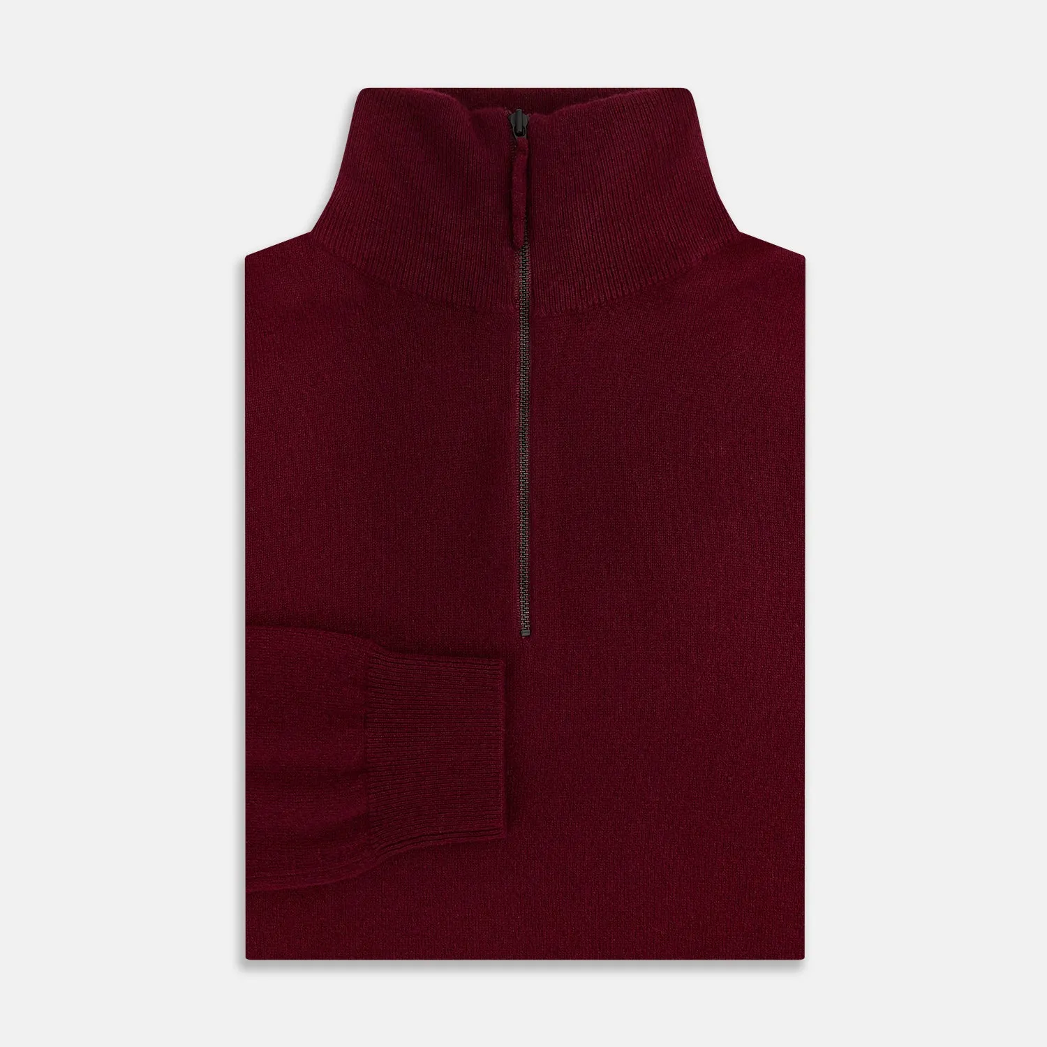 Ruby Red Half-Zip Cashmere Jumper