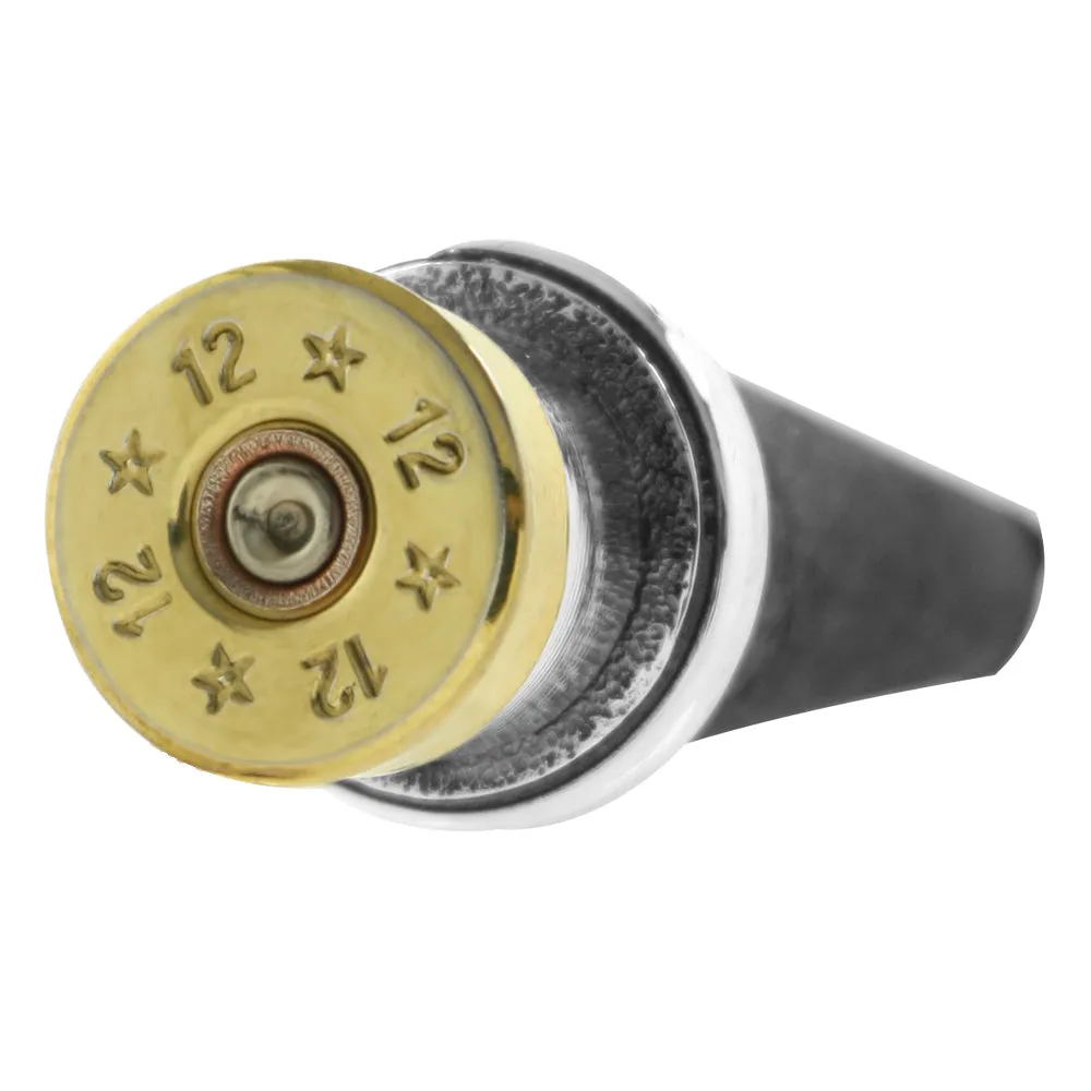 Shotgun Cartridge Pewter Wine Bottle Stopper