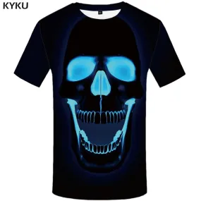 Skull T shirt Men Skeleton T-shirt 3d Black Tshirt Anime Punk Tshirts Print Space T shirts Funny Mens Fashion Casual Unisex