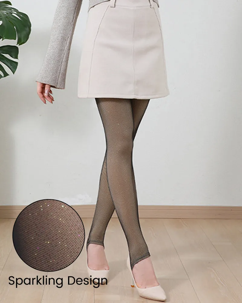 Sparkling Rhinestone Fleece Lined Tights