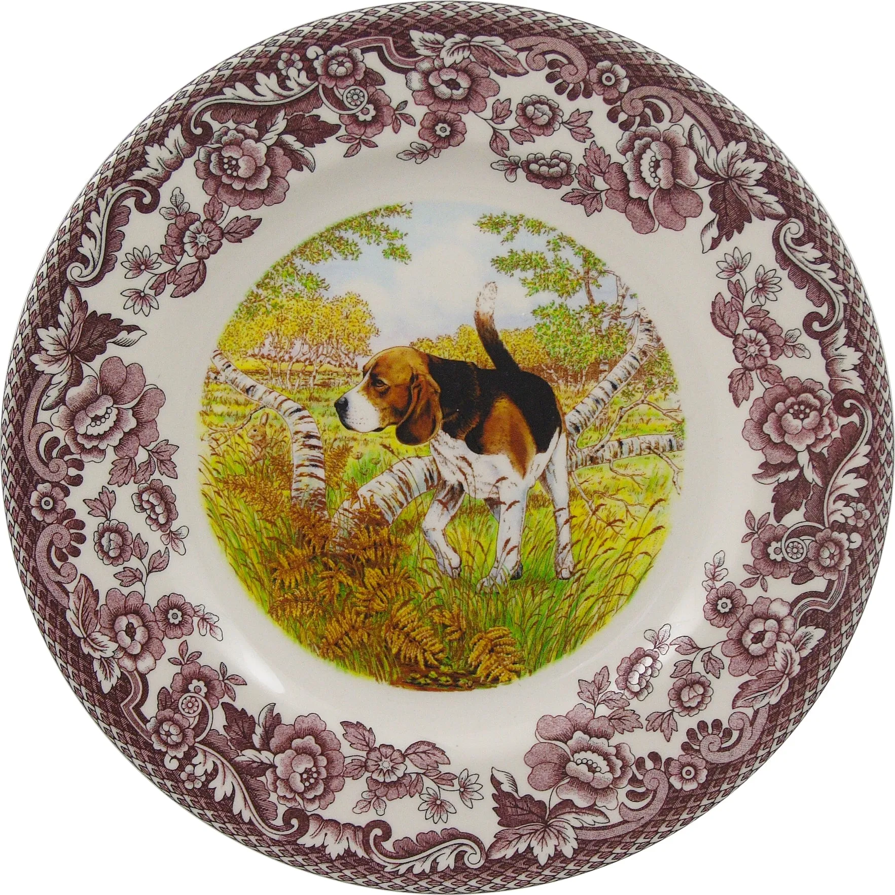 Spode Woodland Hunting Dog Dinner Plate