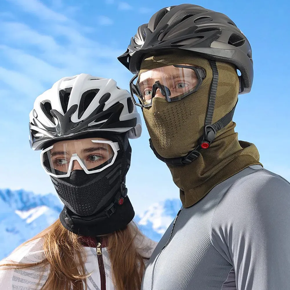 Sports Winter Thermal Cycling Face Mask Balaclava Head Cover Ski Bicycle Motocycle Windproof Soft Warm MTB Bike Hat Headwear