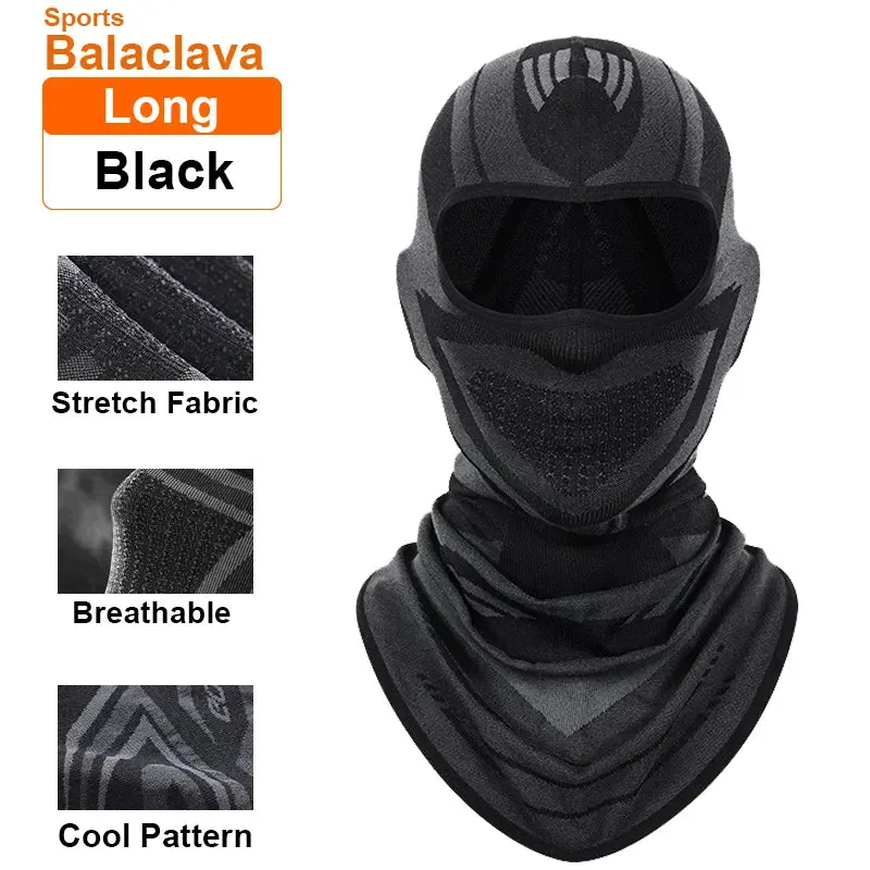 Sports Winter Thermal Cycling Face Mask Balaclava Head Cover Ski Bicycle Motocycle Windproof Soft Warm MTB Bike Hat Headwear