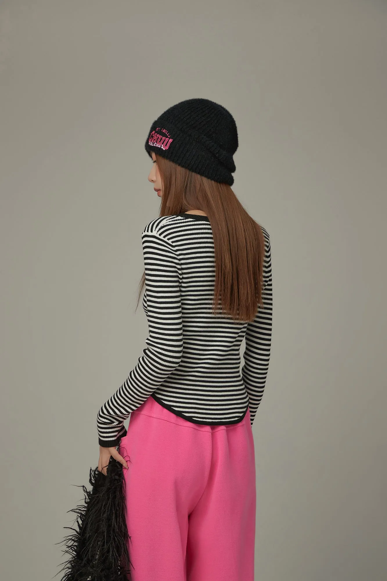 Striped Slim Knit Top