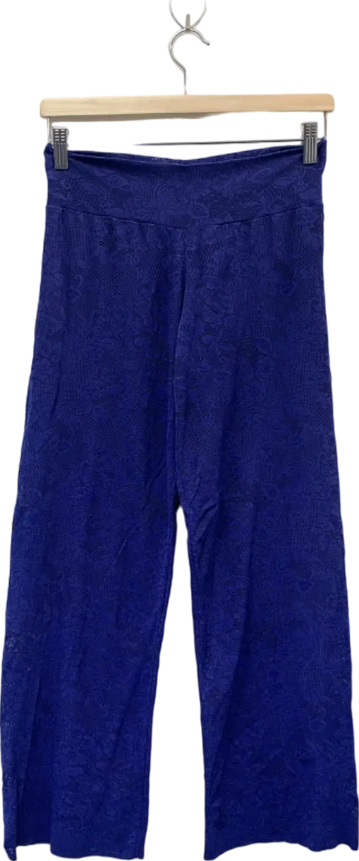 Suggest Royal Blue Lace Wide-Leg Trousers Size UK 8