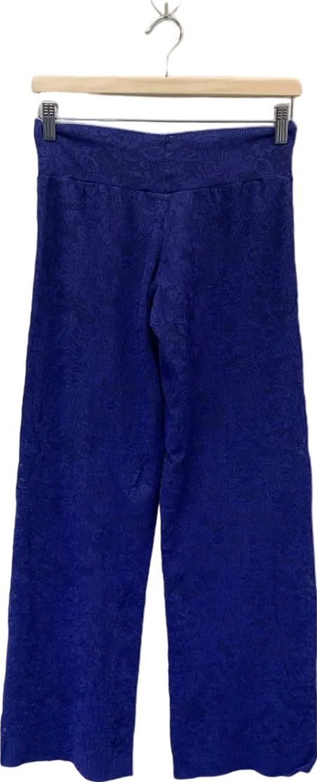 Suggest Royal Blue Lace Wide-Leg Trousers Size UK 8