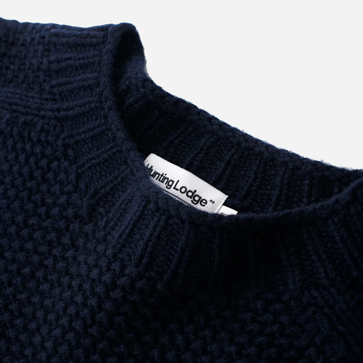 Superfine Waffle Knit Lambswool - Nero Navy