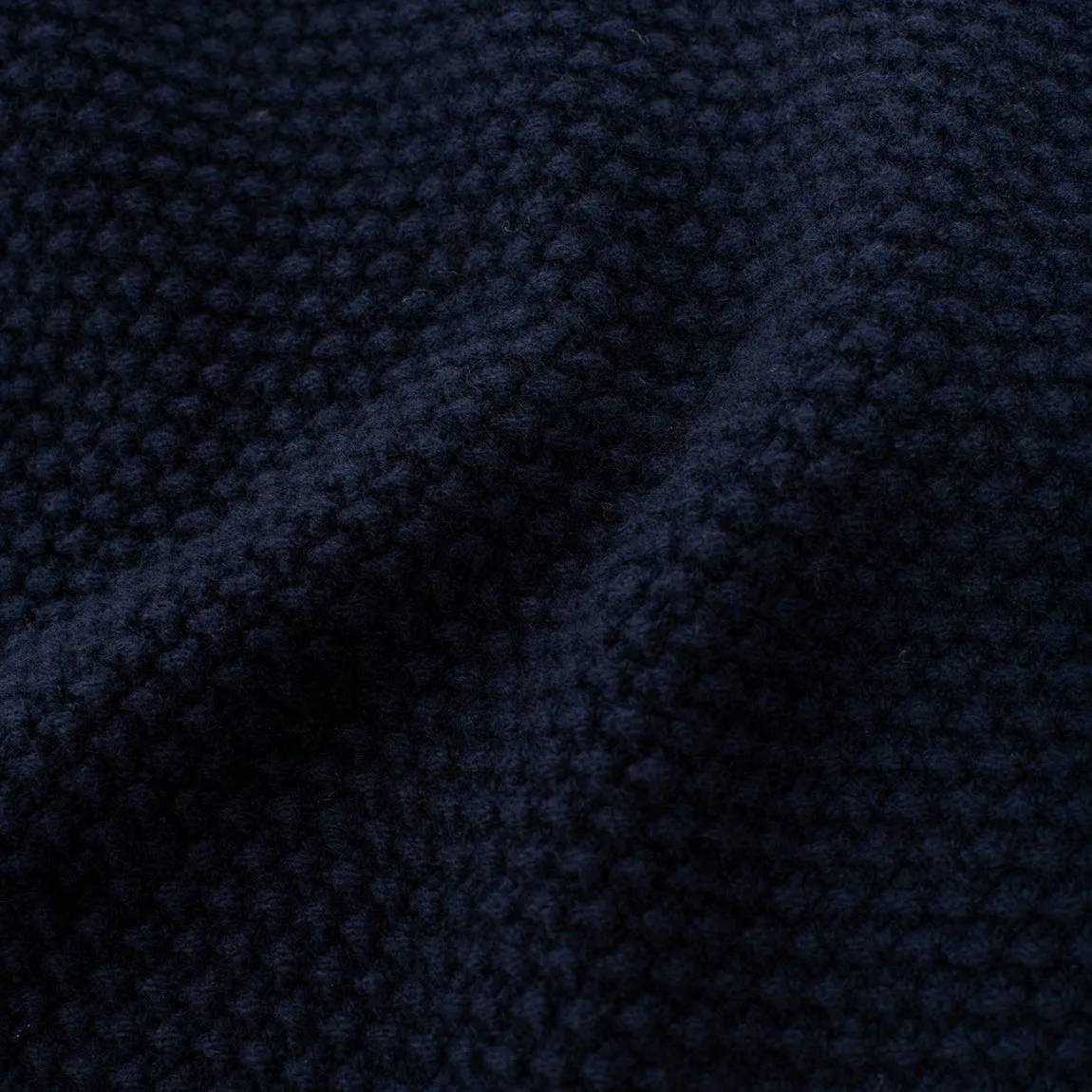 Superfine Waffle Knit Lambswool - Nero Navy