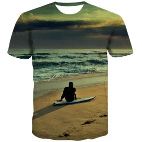 surf T shirts Men The sea T-shirts 3d sport Tshirt Anime Cool Shirt Print