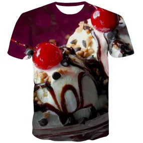 Sweet T-shirt Men Gourmet Tshirts Casual Icecream T shirts Funny Colourful T-shirts Graphic