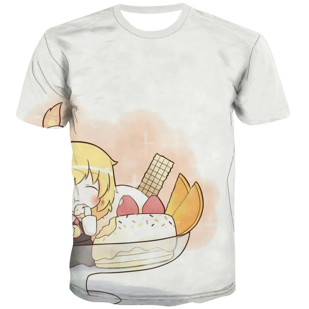 Sweet T-shirt Men Gourmet Tshirts Novelty Icecream Tshirts Casual Colourful T shirts Funny