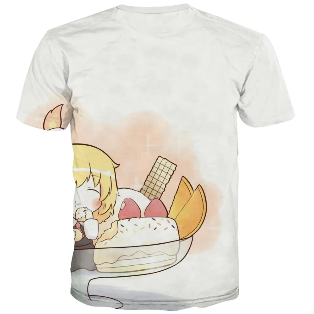 Sweet T-shirt Men Gourmet Tshirts Novelty Icecream Tshirts Casual Colourful T shirts Funny