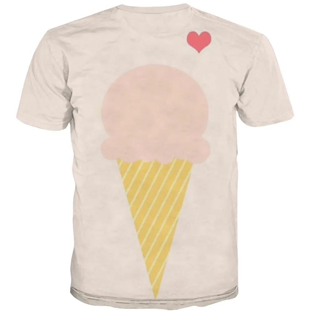 Sweet T shirts Men Gourmet Tshirts Novelty Icecream T shirts Funny Colourful Tshirt Printed