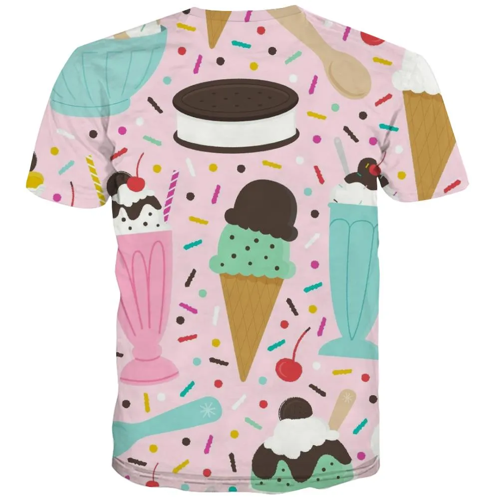 Sweet T shirts Men Gourmet Tshirts Novelty Icecream Tshirts Casual Colourful Tshirt Printed