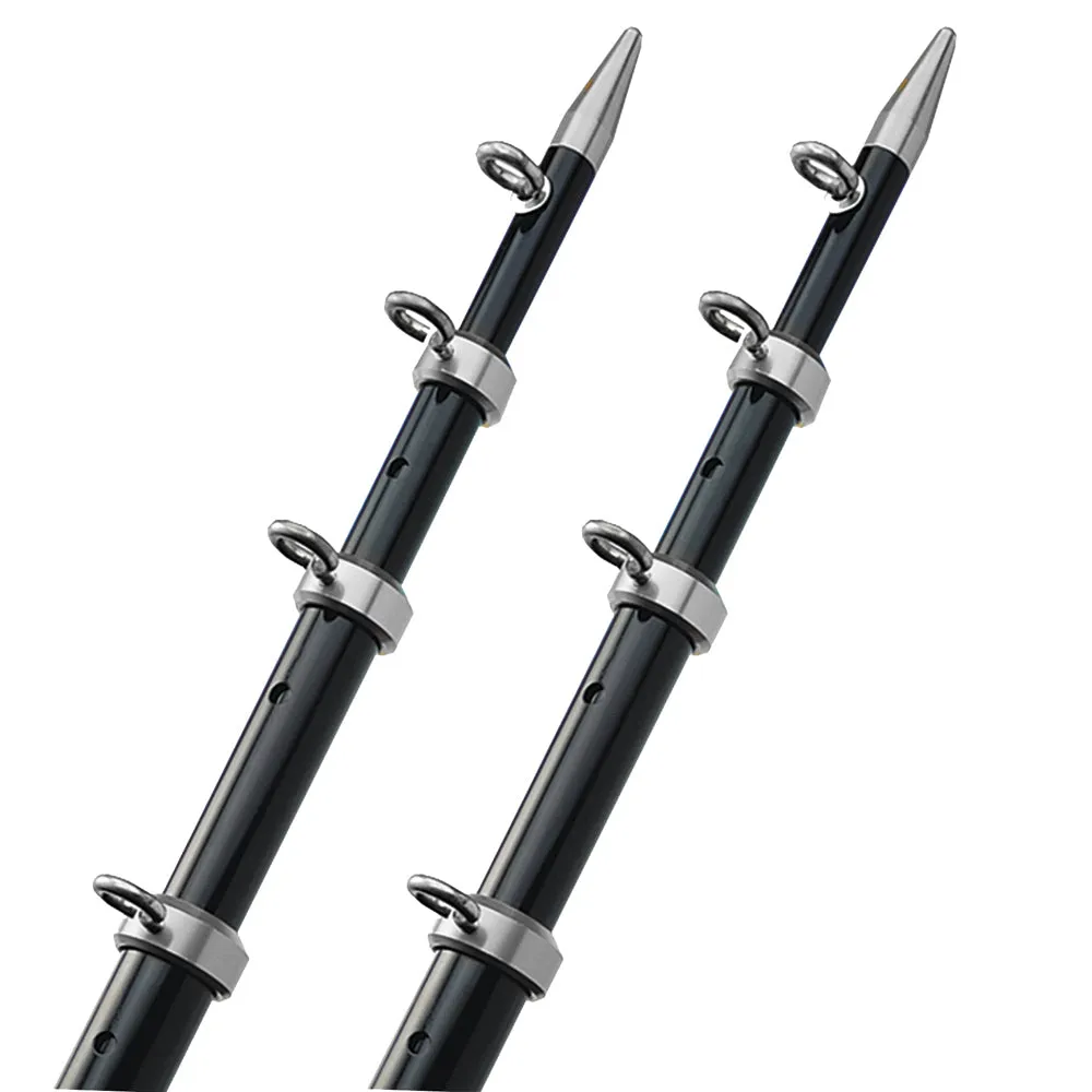 TACO 18' Telescopic Outrigger Poles HD 1-1/2" - Black/Silver [OT-0552BKA186]