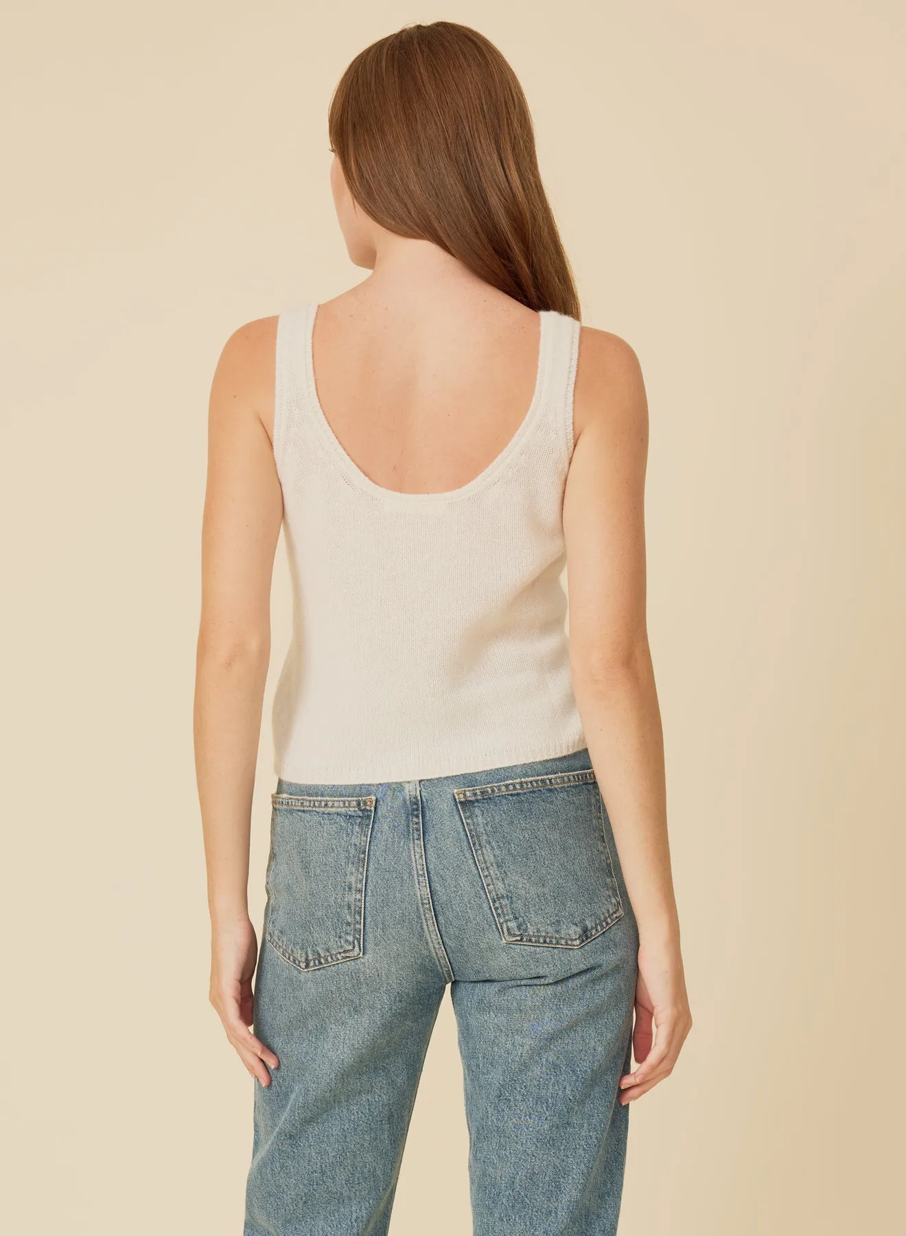 Talia Cashmere Tank - Ivory