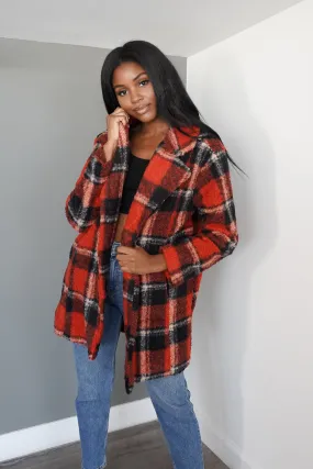 Teddy Plaid Coat