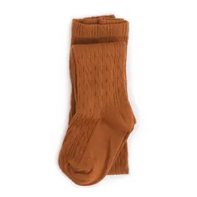 The Little Stocking Co - Cable Knit Tights - Sugar Almond