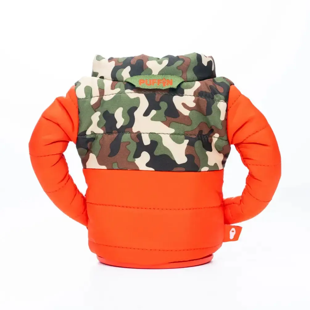 The Puffy Insulated Can Cooler | Puffin Red   Woodsy Camo | Puffin Drinkwear