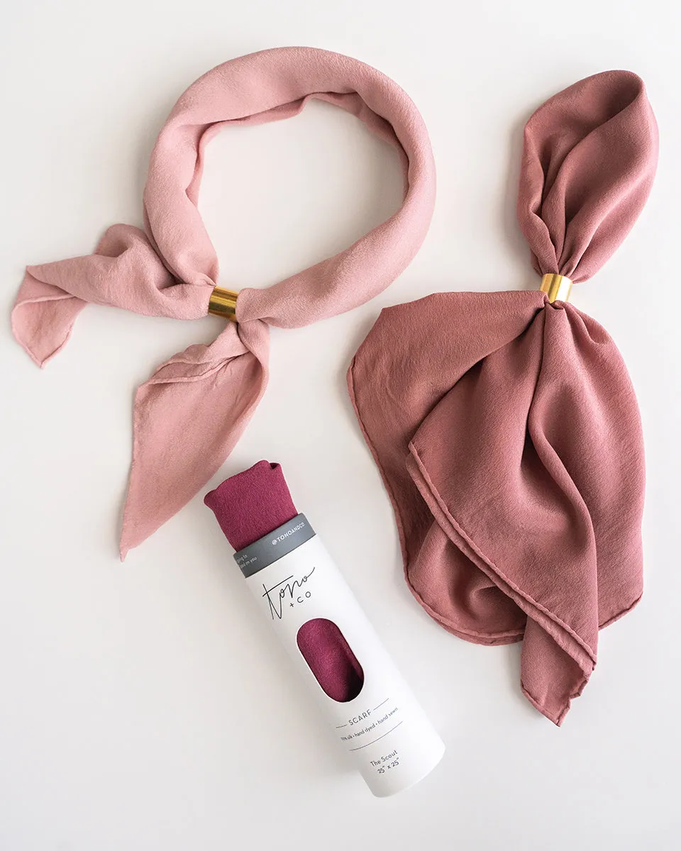 'The Scout' Washable Silk Scarf in Rhubarb