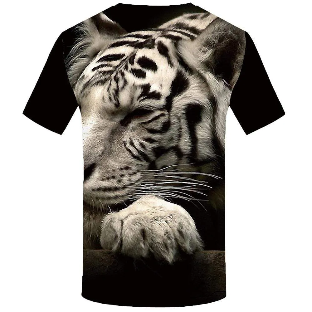 Tiger T-shirts Men Gray T-shirt 3d Animal T shirts Funny Harajuku Tshirts Print Tshirt Anime Mens Clothing Casual Unisex