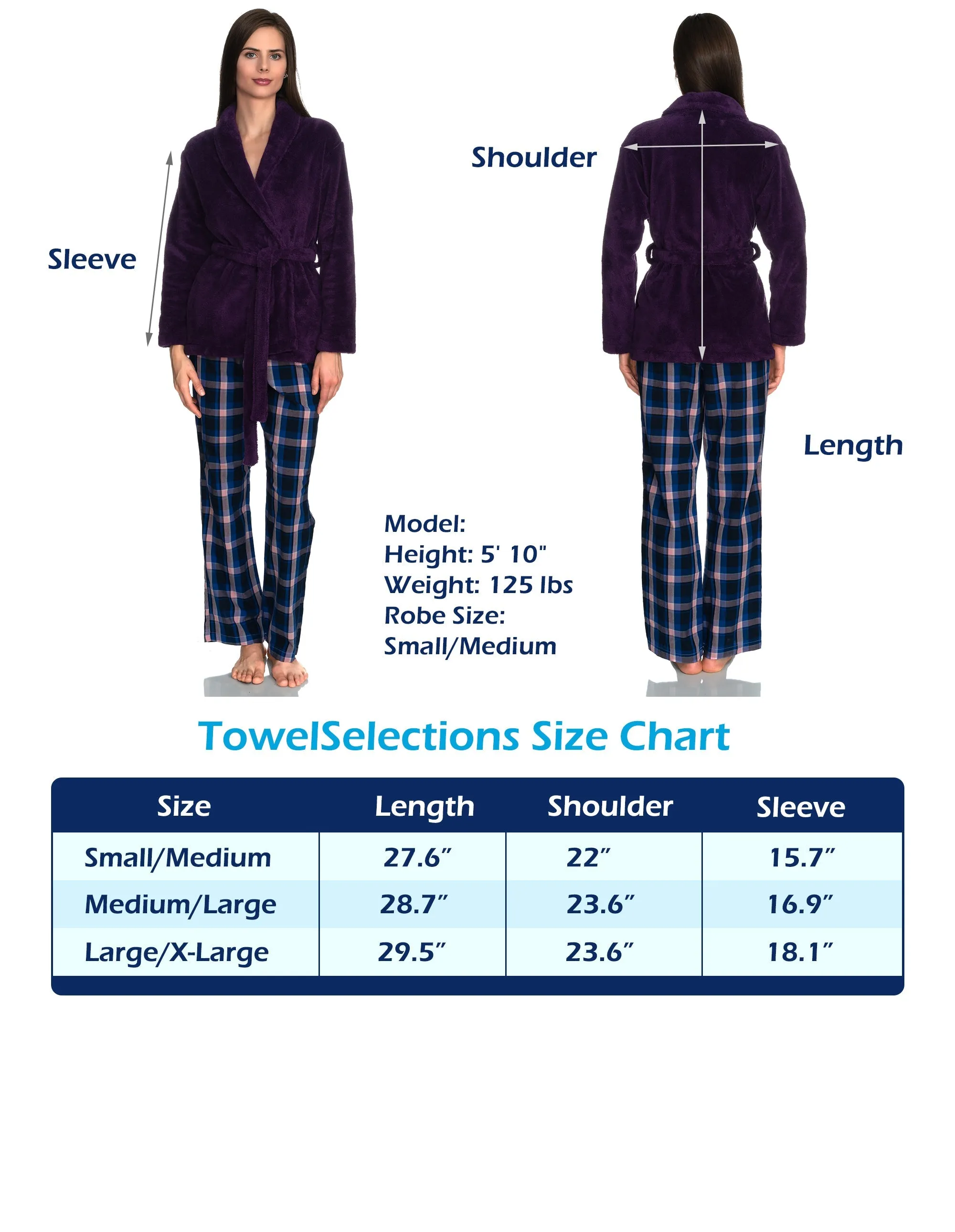 TowelSelections Women's Bed Jacket Fleece Cardigan Cuddly Robe