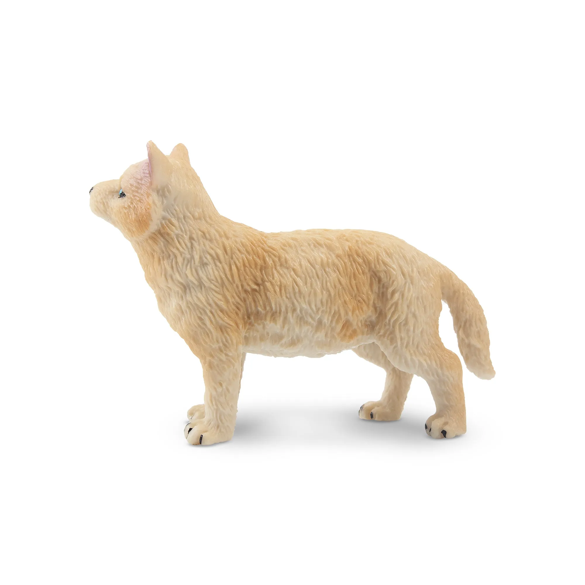 Toymany Standing White Arctic Wolf Cub Figurine Toy