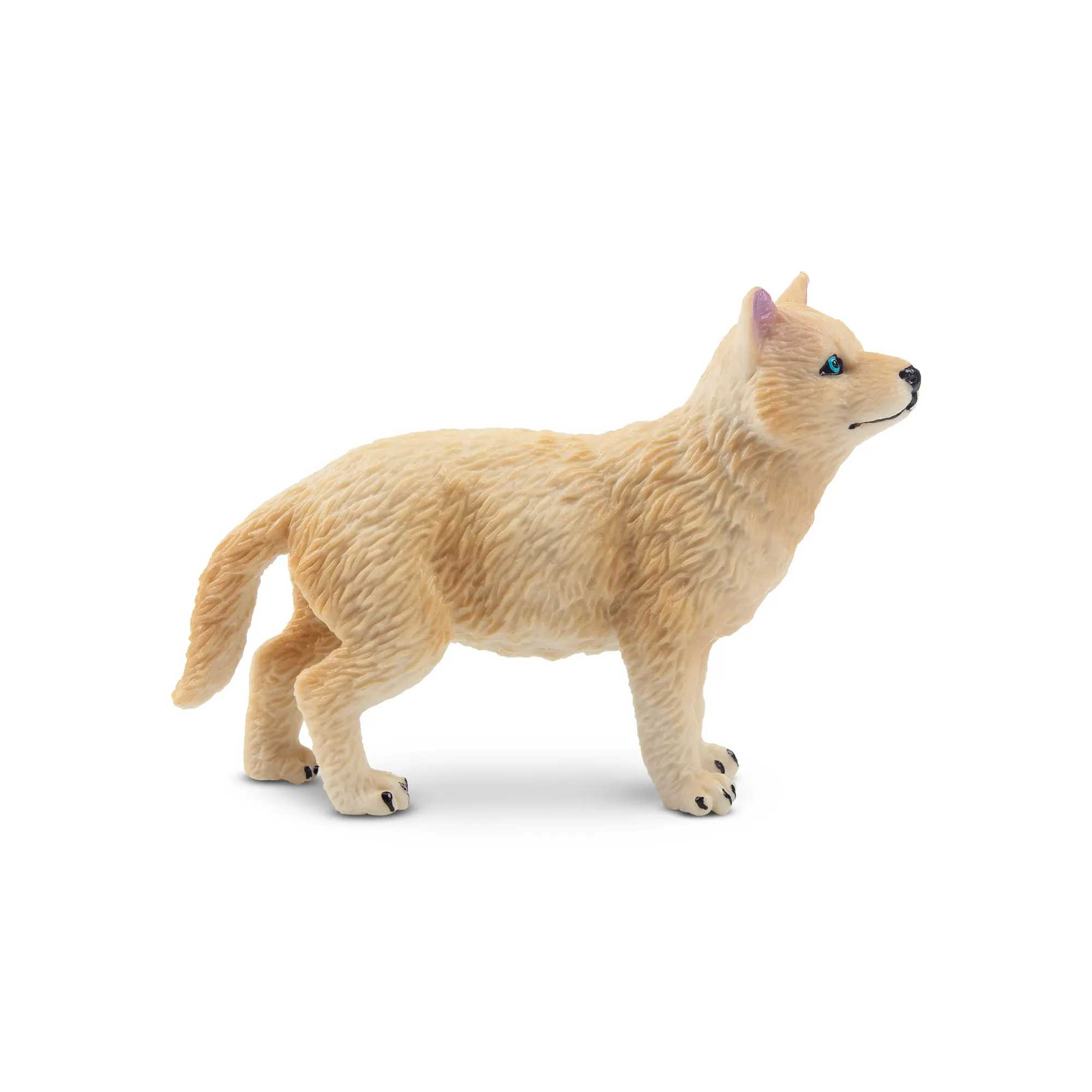 Toymany Standing White Arctic Wolf Cub Figurine Toy