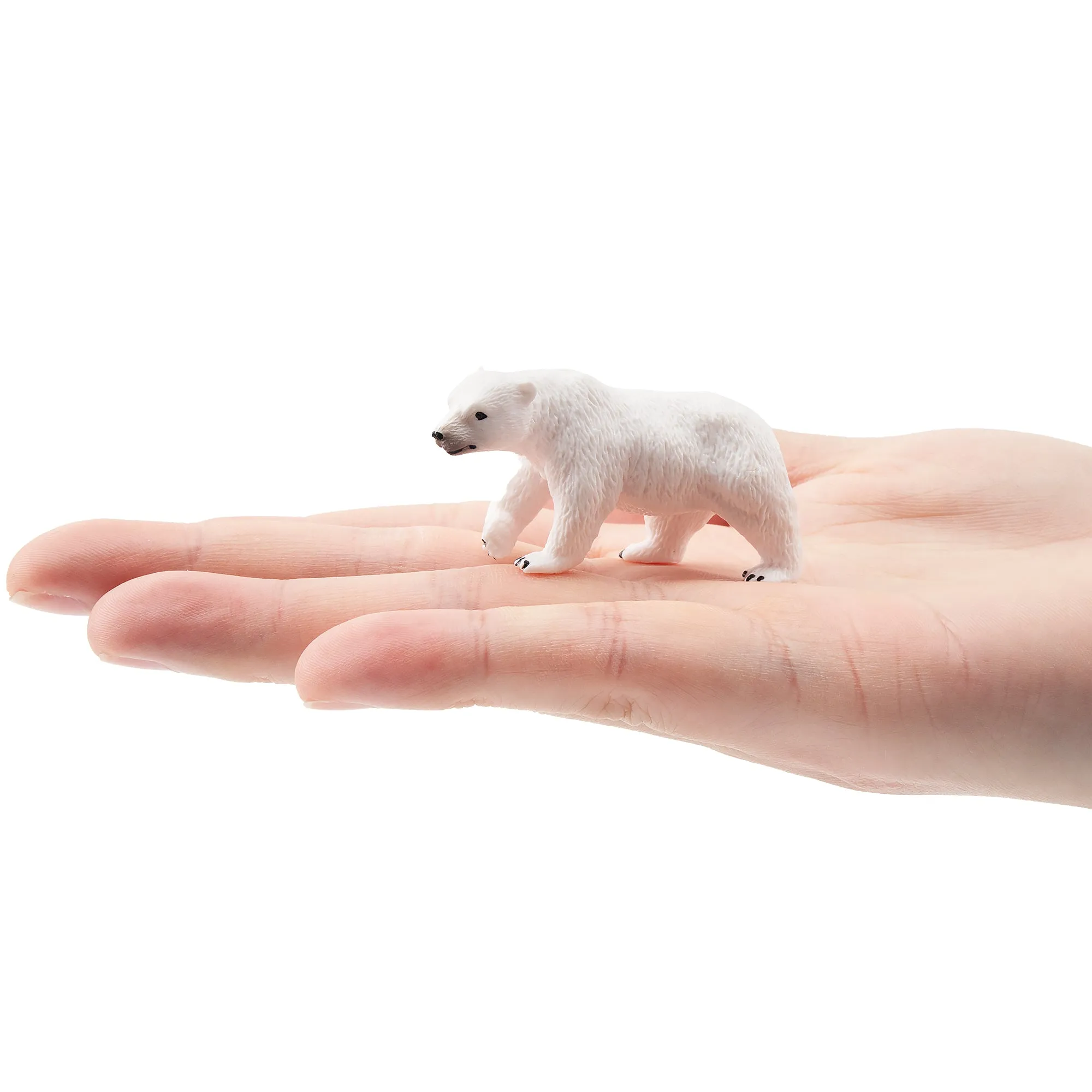 Toymany Walking Polar Bear Figurine Toy - Small Size