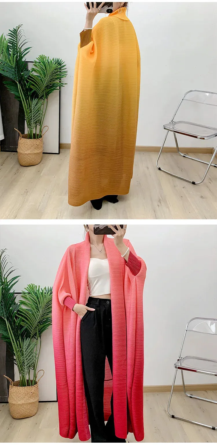 Truly Pleated Batwing Sleeve Trench Coat