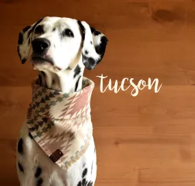 TUCSON Luxe Fringed Flannel Dog Bandana - Snap/Tie On Cotton Scarf